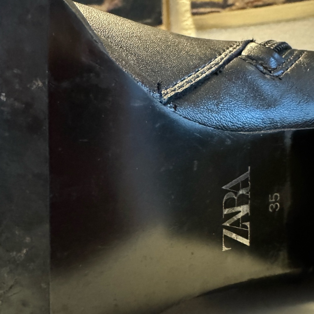 Zara Black Ankle Boots Size EU 35, Size 5 Us - Picture 5 of 12
